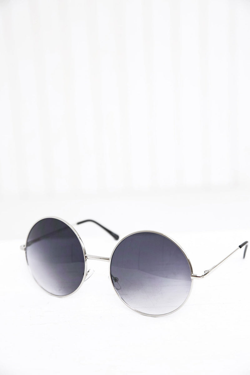Farrah Round Sunglasses - Silver - Haute & Rebellious