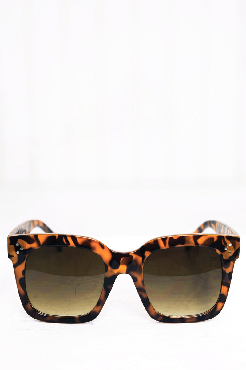 Faye Square Sunglasses - Brown - Haute & Rebellious