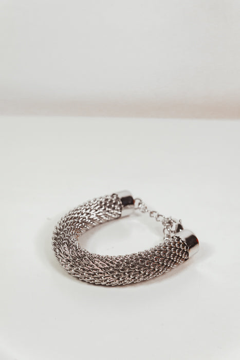 Woven Metal Bracelet - Silver