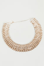 Crystals Choker Necklace - Gold