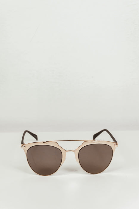 Skylar Reflective Sunglasses - Gold/Olive