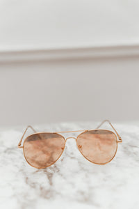 Anything Blush Aviator Sunglasses