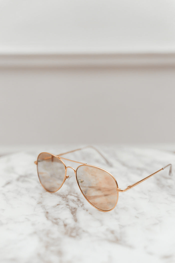 Anything Blush Aviator Sunglasses