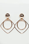 Hoop Inside Square Metal Earring