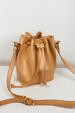 Leather Bucket Bag - Nude