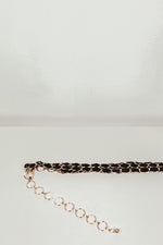 Coco Metal Chain Belt with Fabric - Black