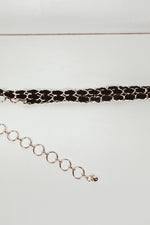 Coco Metal Chain Belt with Fabric - Black