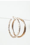 Dented Gold Metal Hoop Earring