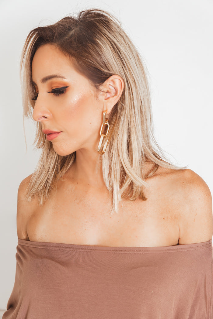 Solid Gold Chain Dangle Earring