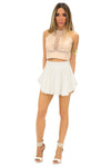 MIA MESH HALTER CROP TOP - Taupe - Haute & Rebellious