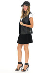 LEATHER BIKER VEST - Black - Haute & Rebellious