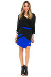 BLAIR COLORBLOCK ASYMMETRICAL SKIRT - Haute & Rebellious