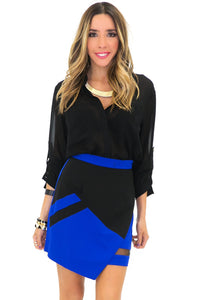 BLAIR COLORBLOCK ASYMMETRICAL SKIRT - Haute & Rebellious