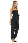 CANDENCE STRAPLESS BOW TIE JUMPSUIT - Black - Haute & Rebellious