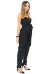 CANDENCE STRAPLESS BOW TIE JUMPSUIT - Black - Haute & Rebellious