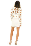 BECKET HOLED CROP SWEATER - White - Haute & Rebellious