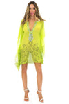 NIAMBI EMBELLISHED BEACH COVER UP TOP - Lime - Haute & Rebellious