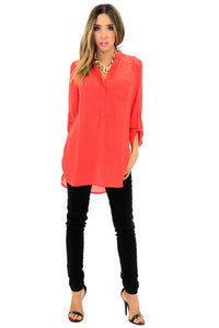 NINA CHIFFON BLOUSE - Red - Haute & Rebellious