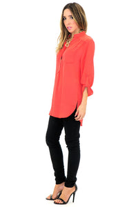 NINA CHIFFON BLOUSE - Red - Haute & Rebellious