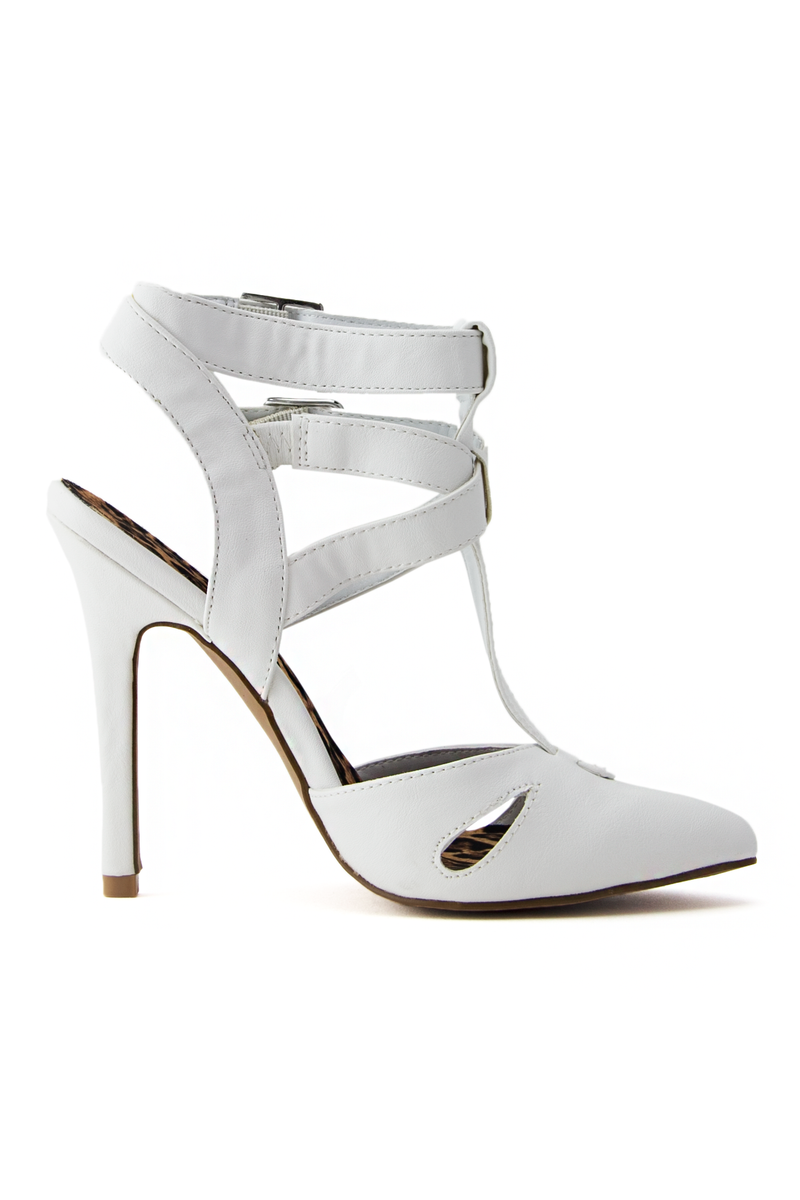 ALEXANDER MULTI STRAP PUMP - White - Haute & Rebellious