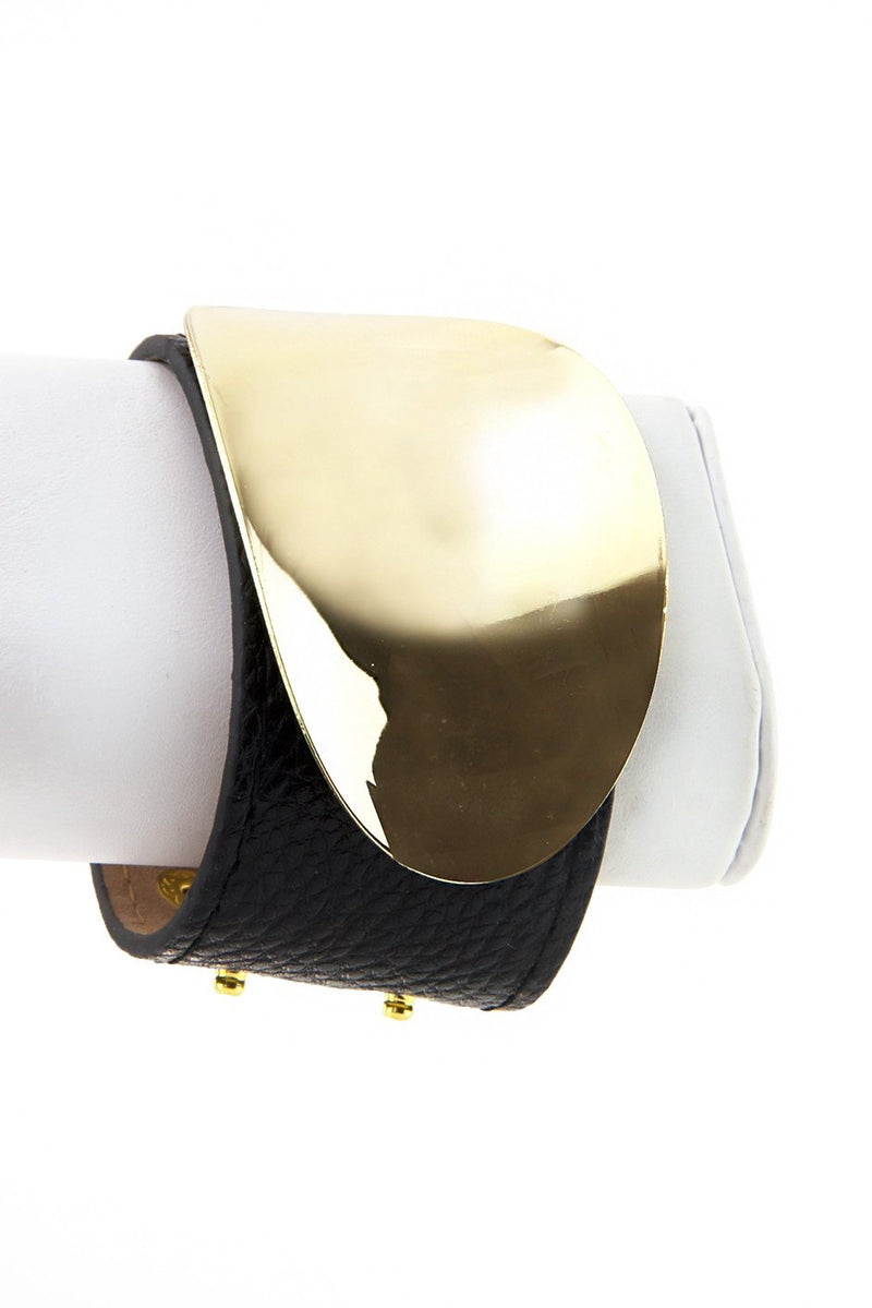 GOLD BUCKLE PLATED LEATHER BAND - Haute & Rebellious