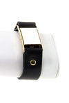 GOLD BUCKLE LEATHER BRACELET - Black - Haute & Rebellious