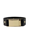 GOLD BUCKLE LEATHER BRACELET - Black - Haute & Rebellious