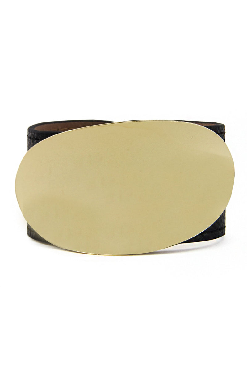 GOLD BUCKLE PLATED LEATHER BAND - Haute & Rebellious