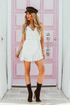 Polka Dot Wrap Mini Dress with Ruffles