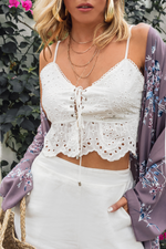 Positano Escape Eyelet Crop Top - Haute & Rebellious