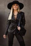 Leather Blazer - Black