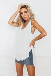 Sleeveless Chiffon Top - White
