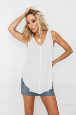Sleeveless Chiffon Top - White