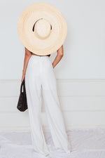 Linen Wide Leg Pant with Tie Waist