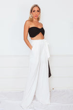 Linen Wide Leg Pant with Tie Waist