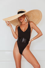 Deep-V Plunging Bodysuit - Black