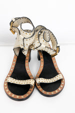 Isabel Marant Jaeryn Studded Snake-Effect Leather Sandal [Authentic]