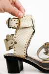 Isabel Marant Jaeryn Studded Snake-Effect Leather Sandal [Authentic]