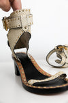 Isabel Marant Jaeryn Studded Snake-Effect Leather Sandal [Authentic]