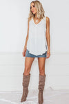 Sleeveless Chiffon Top - White
