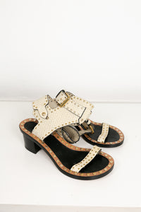 Isabel Marant Jaeryn Studded Snake-Effect Leather Sandal [Authentic]