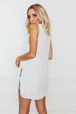 Sleeveless Chiffon Top - White