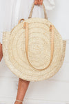 Large Round Basket  Bag - Natural