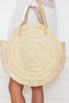 Large Round Basket  Bag - Natural