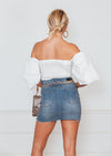 Button-Up Off Shoulder Top - White