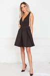 A-lined Sleeveless Mini Dress - Black