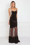 Velvet Nights Strapless Maxi Dress