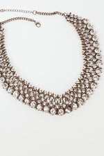 Flat Multi Crystal Necklace - Gold