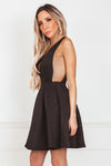A-lined Sleeveless Mini Dress - Black