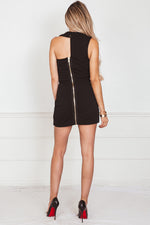 One Shoulder Mini Dress - Black
